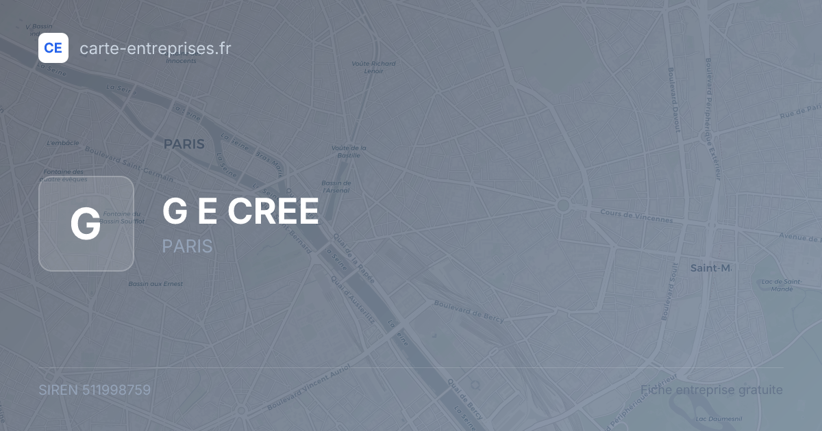 G E CREE — 511998759 — fiche entreprise