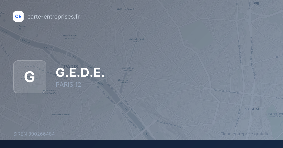 G.E.D.E. — 390266484 — fiche entreprise