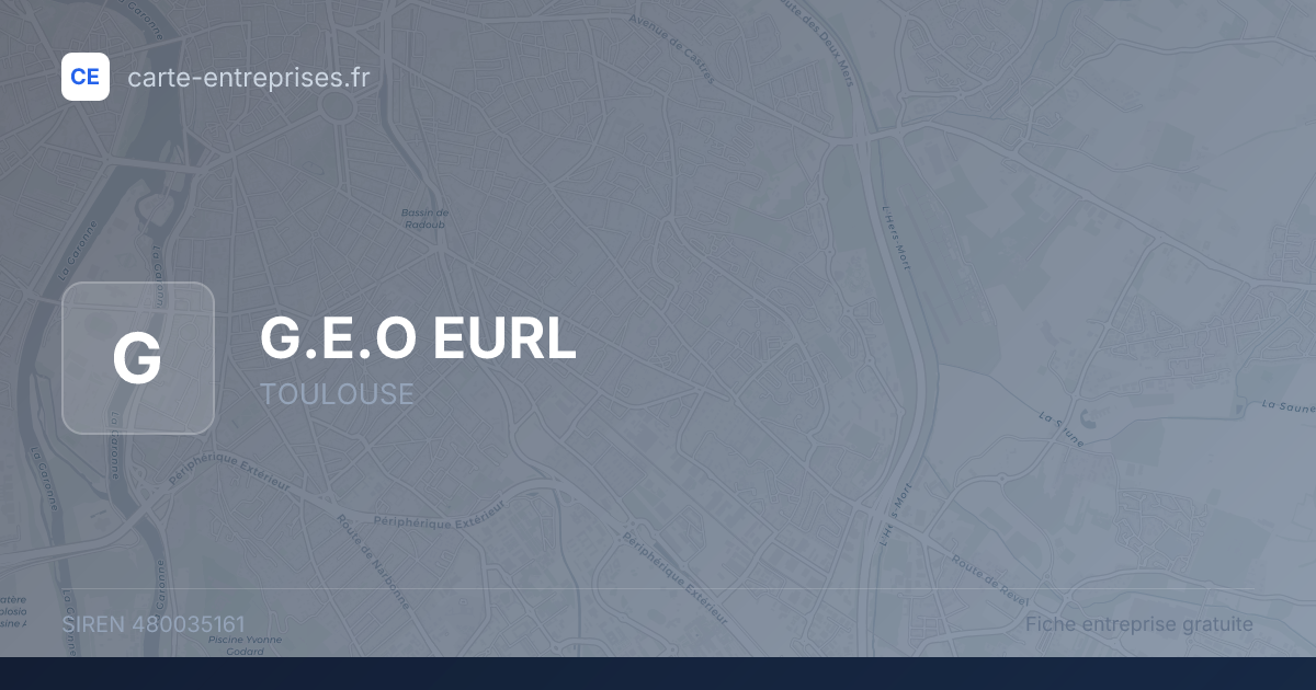G.E.O EURL — 480035161 — fiche entreprise