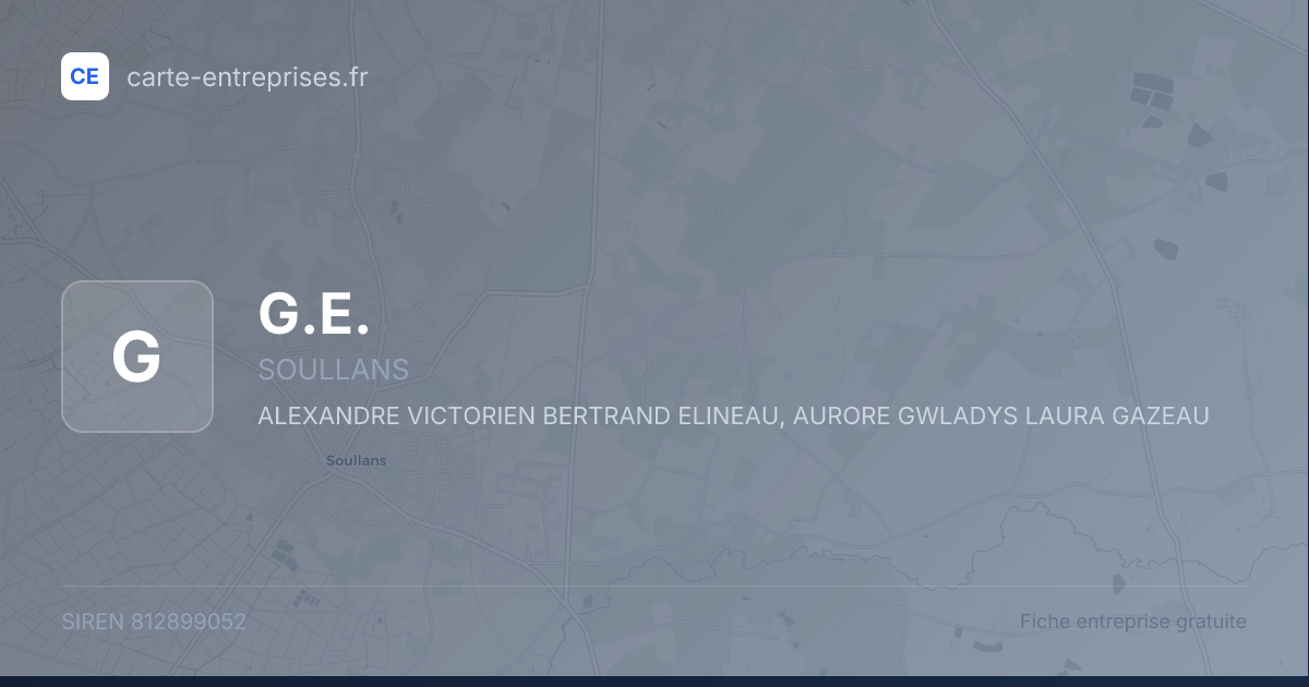 G.E. — 812899052 — fiche entreprise