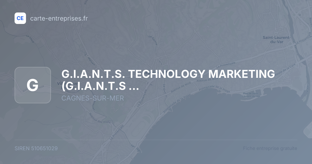 G.I.A.N.T.S. TECHNOLOGY MARKETING (G.I.A.N.T.S - T.M.I.) — 510651029 — fiche entreprise