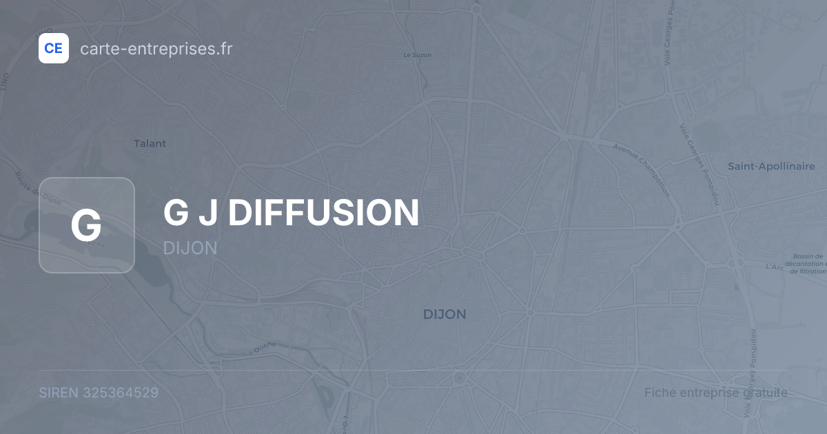 G J DIFFUSION — 325364529 — fiche entreprise
