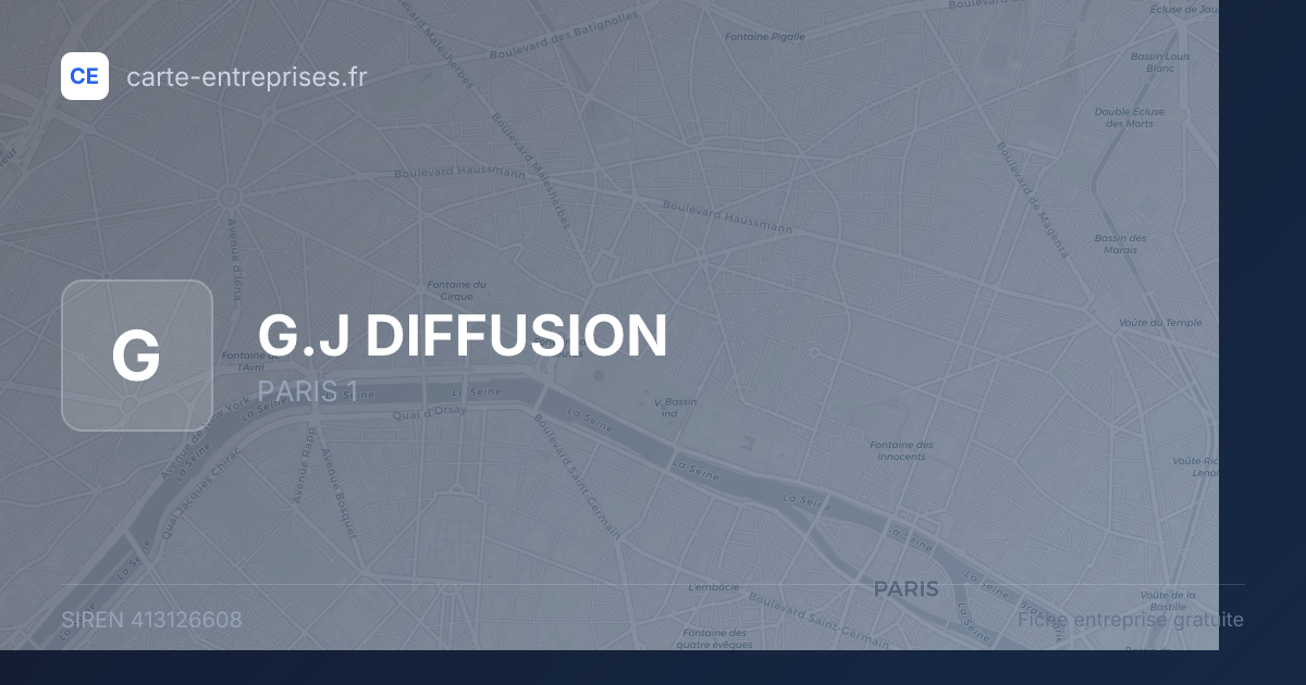 G.J DIFFUSION — 413126608 — fiche entreprise