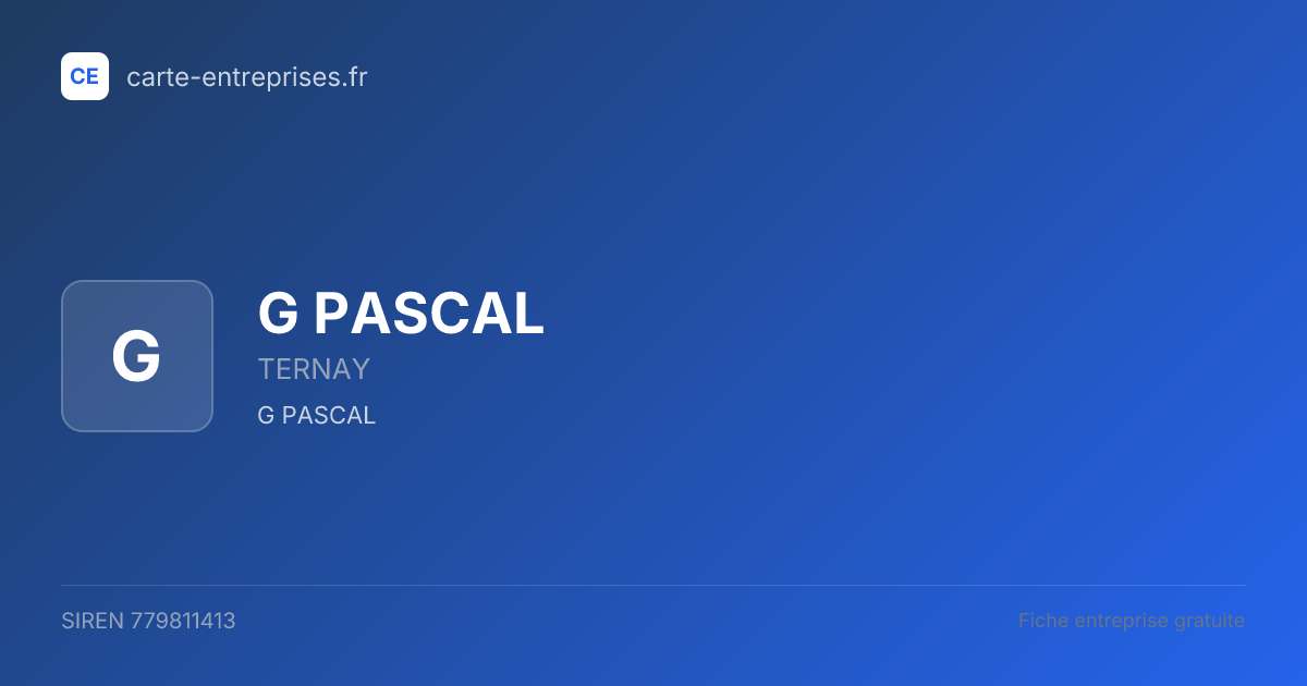 G PASCAL — 779811413 — fiche entreprise