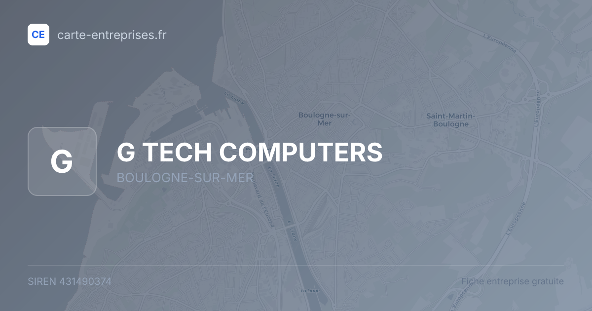 G TECH COMPUTERS — 431490374 — fiche entreprise