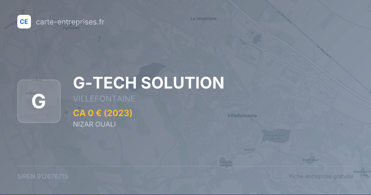 G-TECH SOLUTION — 912676715 — fiche entreprise