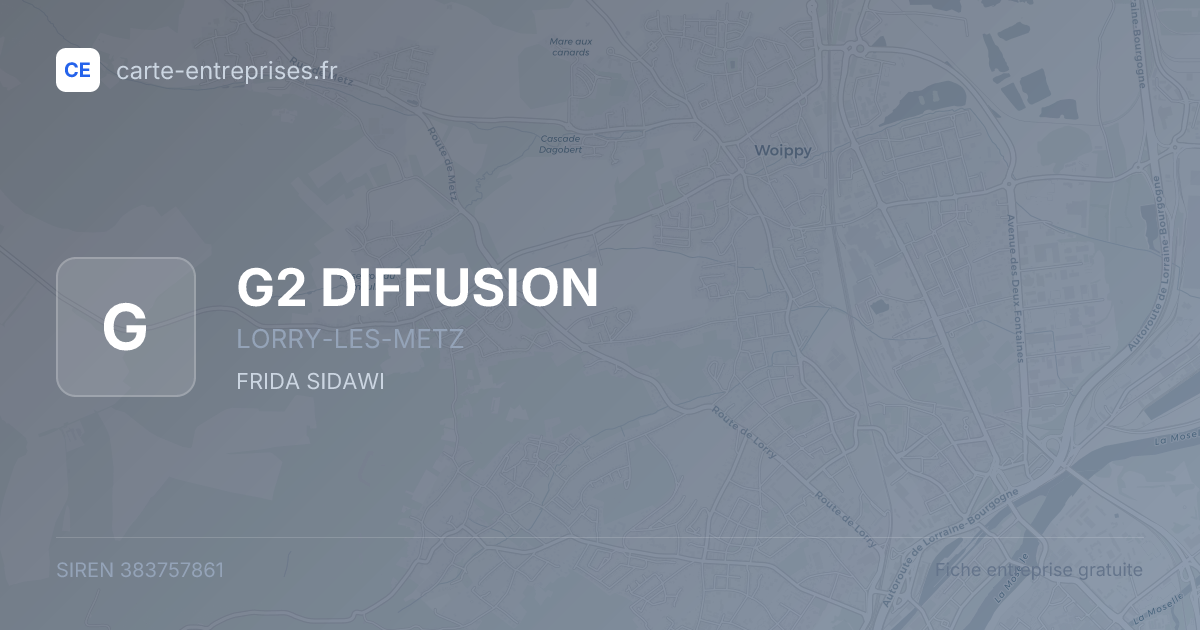 G2 DIFFUSION — 383757861 — fiche entreprise