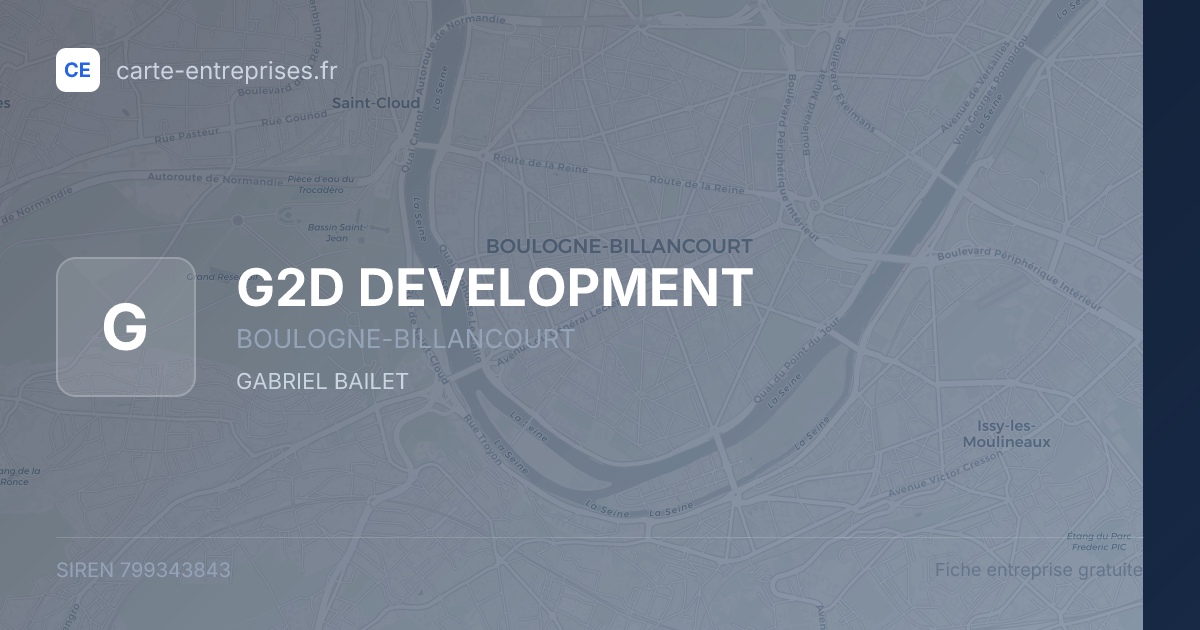 G2D DEVELOPMENT — 799343843 — fiche entreprise