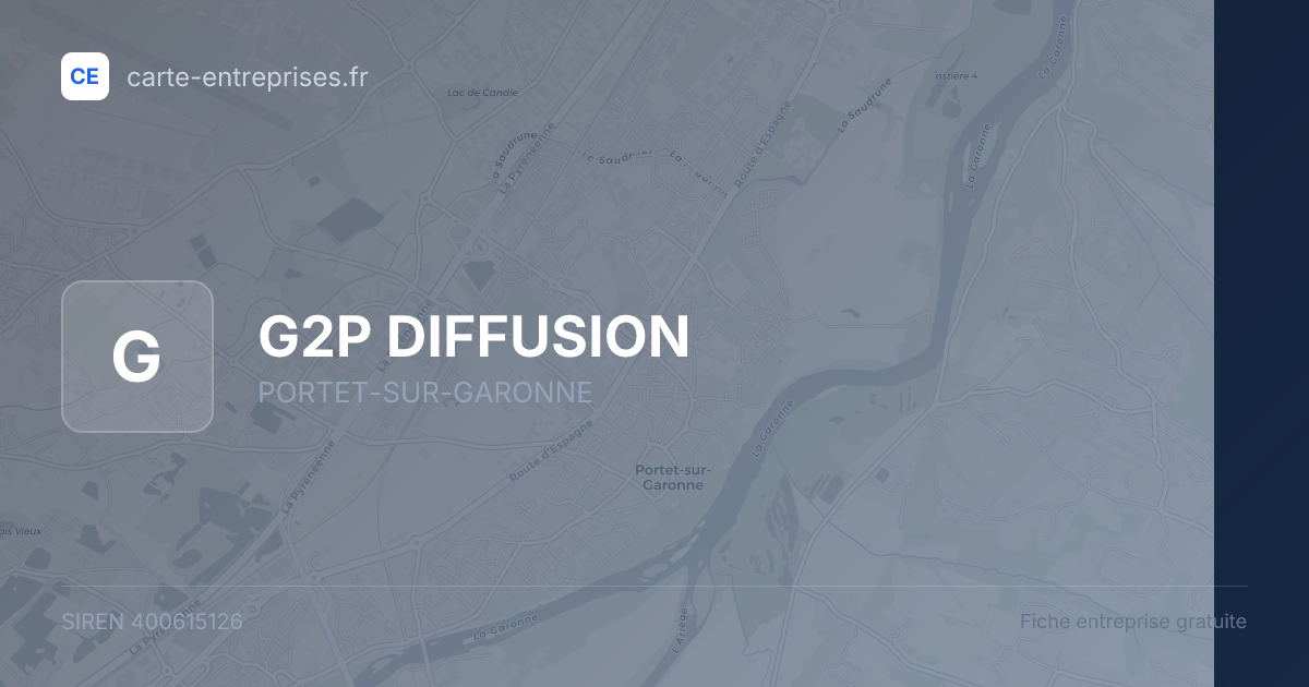 G2P DIFFUSION — 400615126 — fiche entreprise