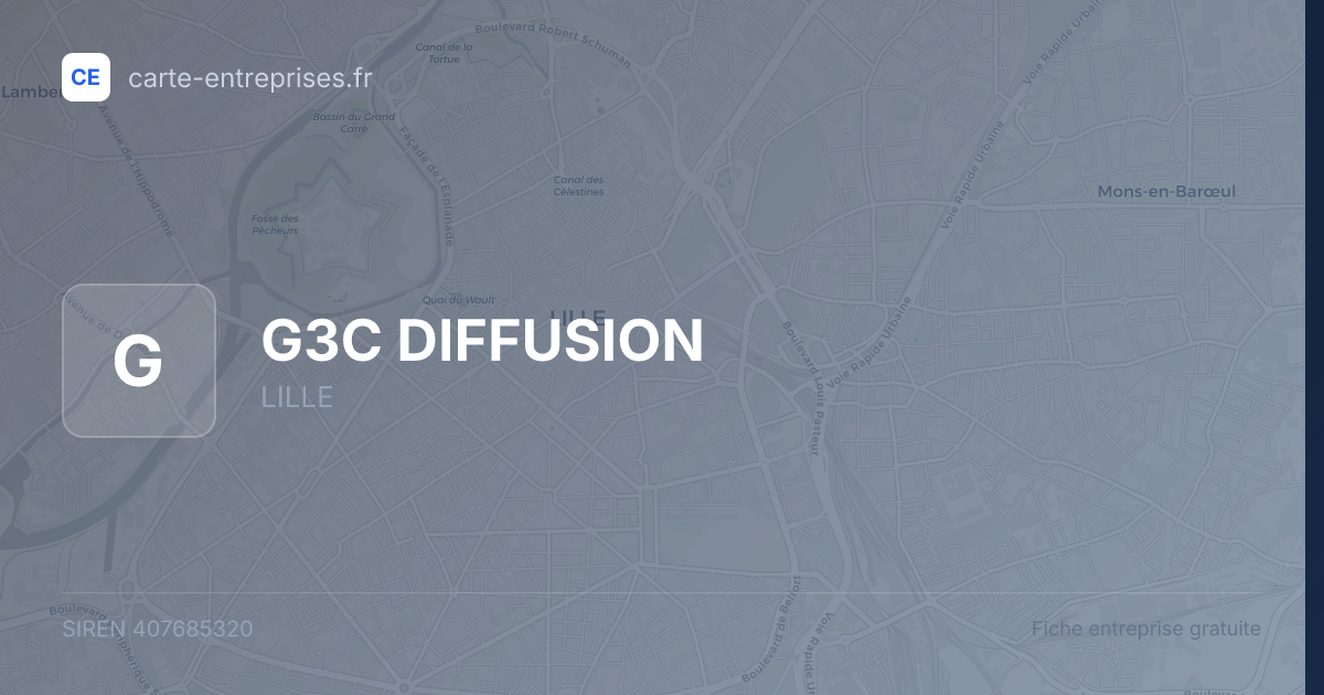 G3C DIFFUSION — 407685320 — fiche entreprise