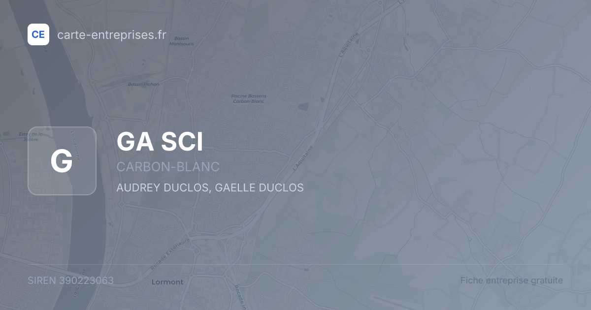 GA SCI — 390223063 — fiche entreprise