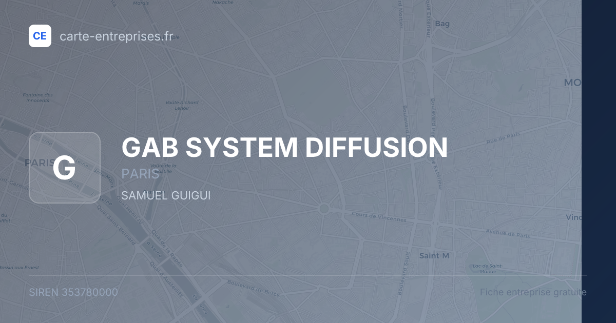GAB SYSTEM DIFFUSION — 353780000 — fiche entreprise