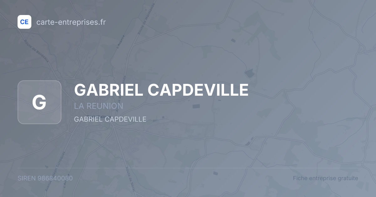 GABRIEL CAPDEVILLE — 986840080 — fiche entreprise