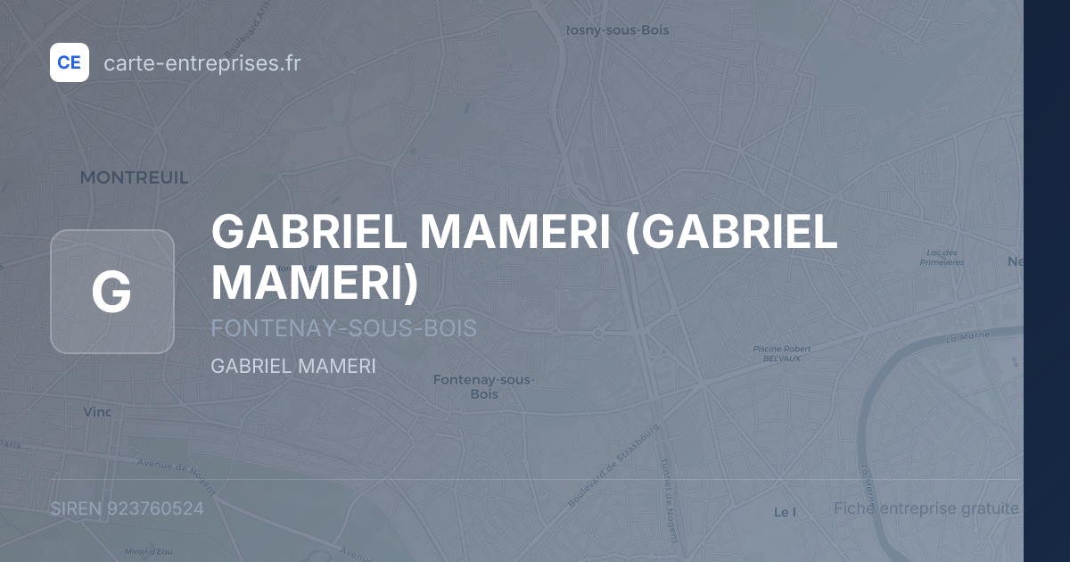 GABRIEL MAMERI — 923760524 — fiche entreprise