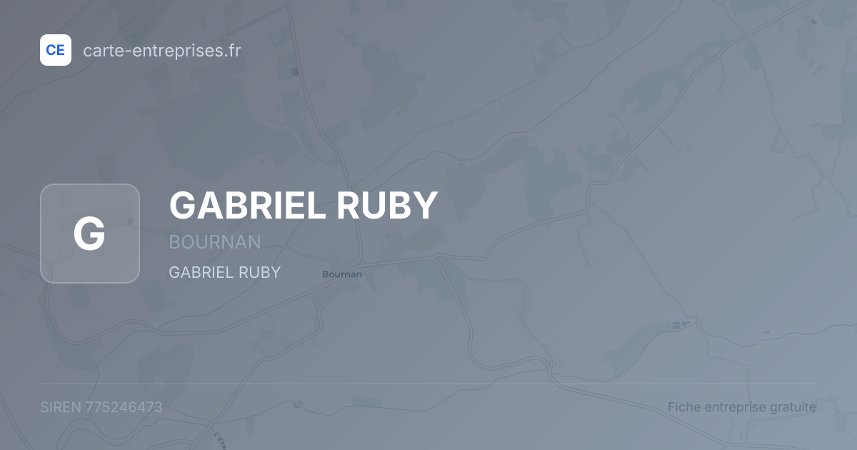 GABRIEL RUBY — 775246473 — fiche entreprise