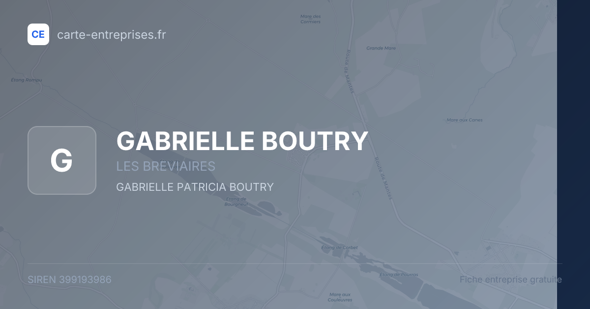 GABRIELLE BOUTRY — 399193986 — fiche entreprise