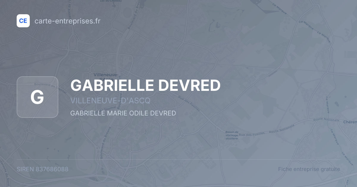 GABRIELLE DEVRED — 837686088 — fiche entreprise