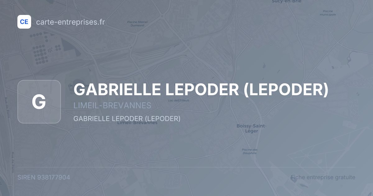 GABRIELLE LEPODER (LEPODER) — 938177904 — fiche entreprise