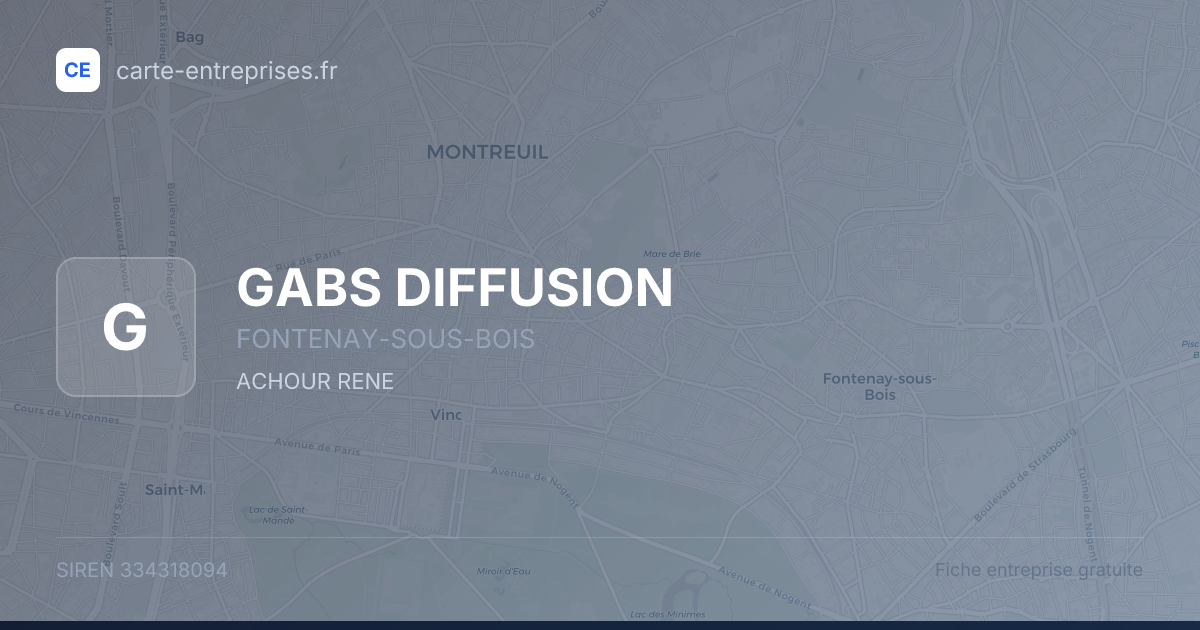 GABS DIFFUSION — 334318094 — fiche entreprise