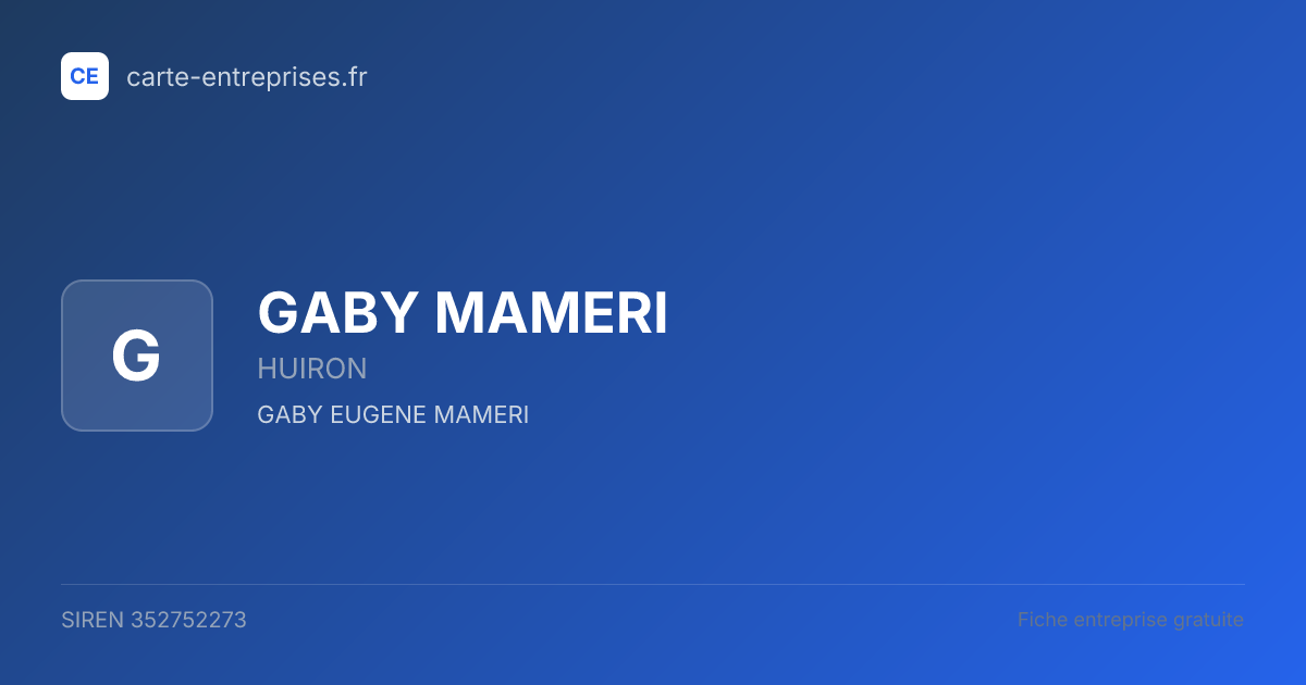 GABY MAMERI — 352752273 — fiche entreprise