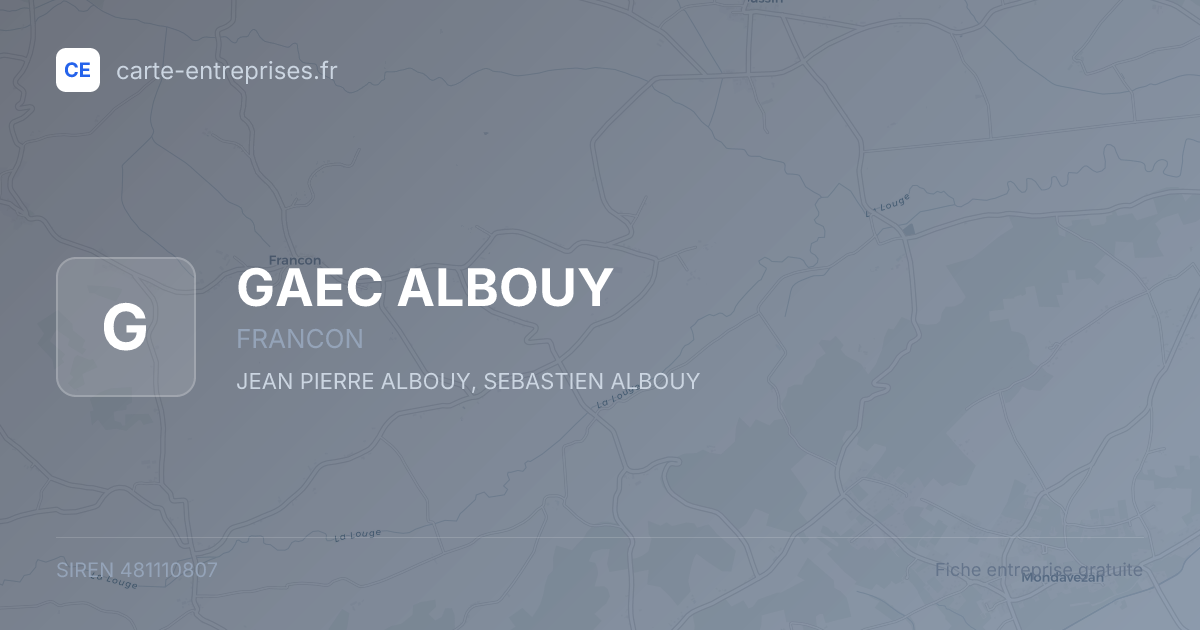 GAEC ALBOUY — 481110807 — fiche entreprise