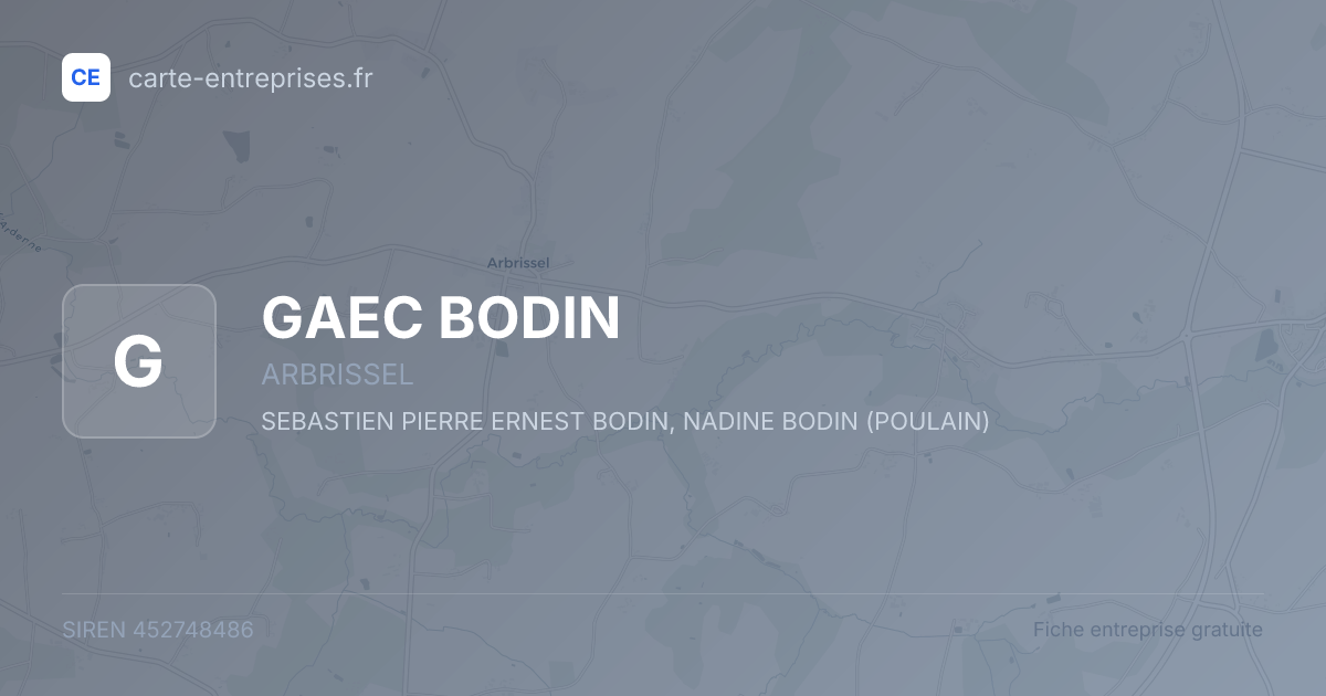 GAEC BODIN — 452748486 — fiche entreprise