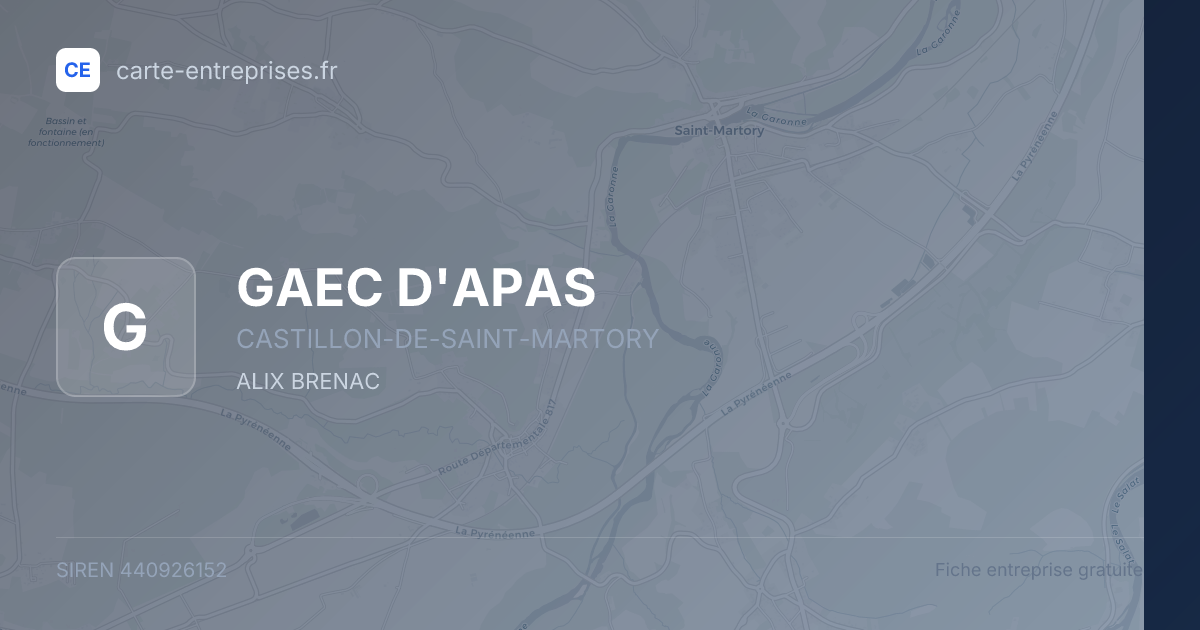 GAEC D'APAS — 440926152 — fiche entreprise