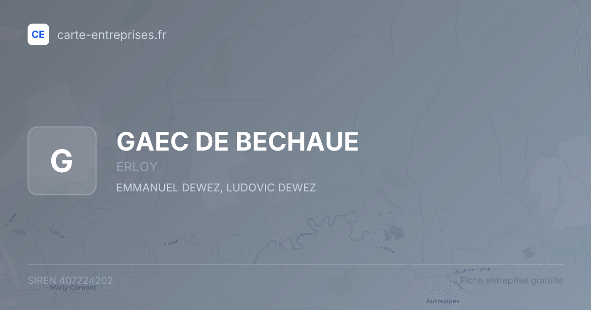 GAEC DE BECHAUE — 407724202 — fiche entreprise