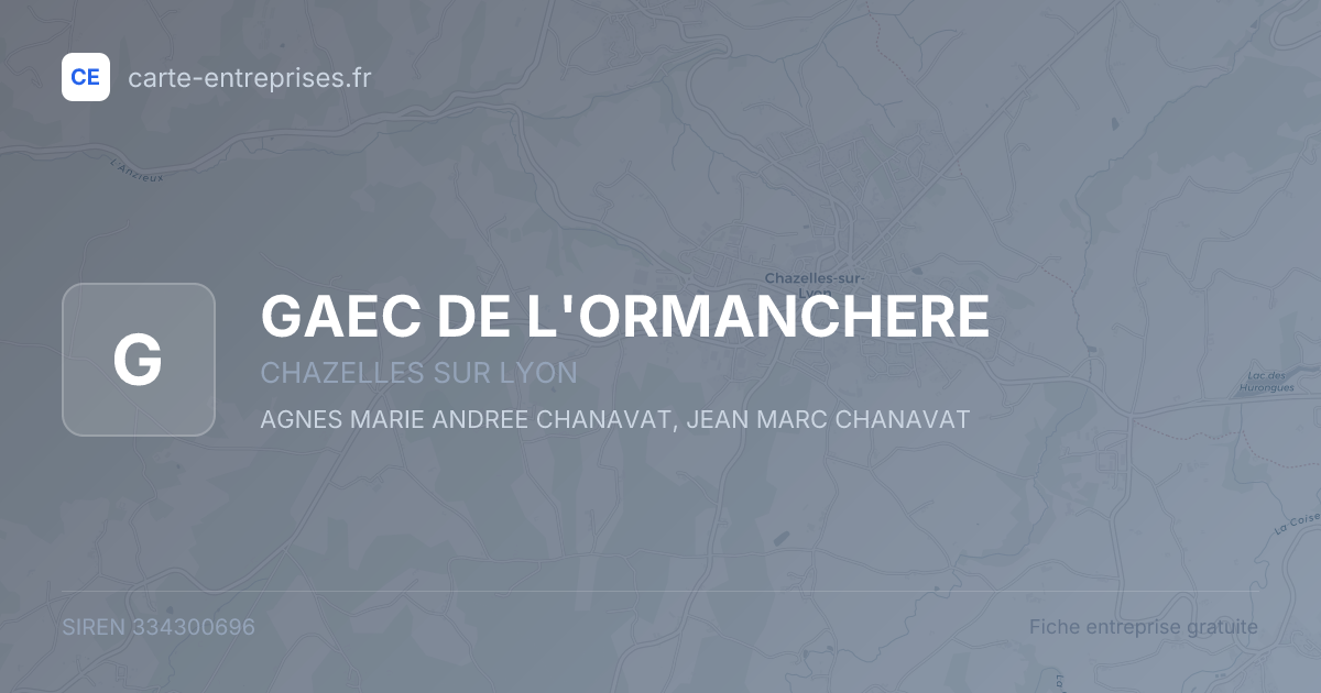 GAEC DE L'ORMANCHERE — 334300696 — fiche entreprise