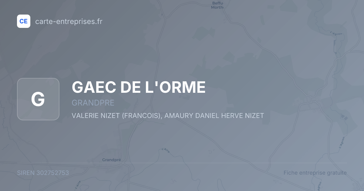 GAEC DE L'ORME — 302752753 — fiche entreprise