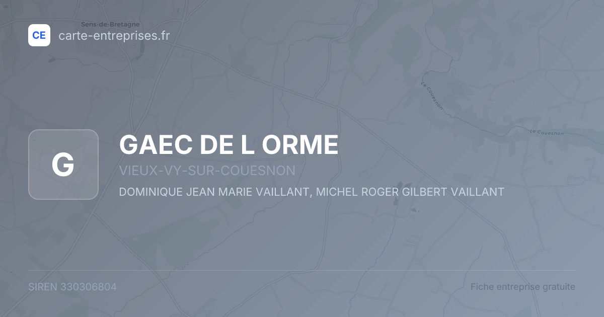 GAEC DE L ORME — 330306804 — fiche entreprise