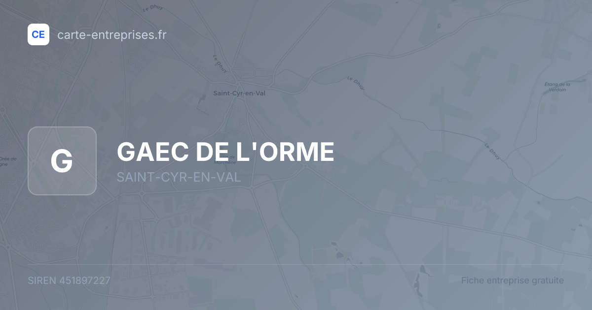 GAEC DE L'ORME — 451897227 — fiche entreprise
