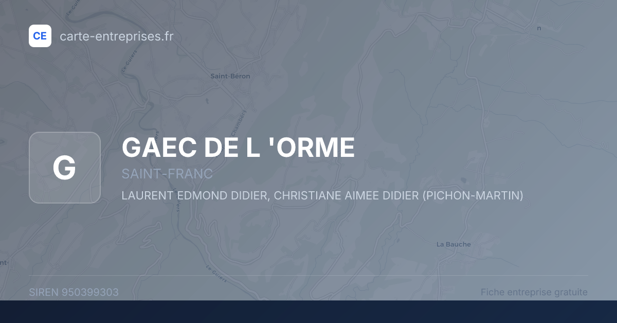 GAEC DE L 'ORME — 950399303 — fiche entreprise
