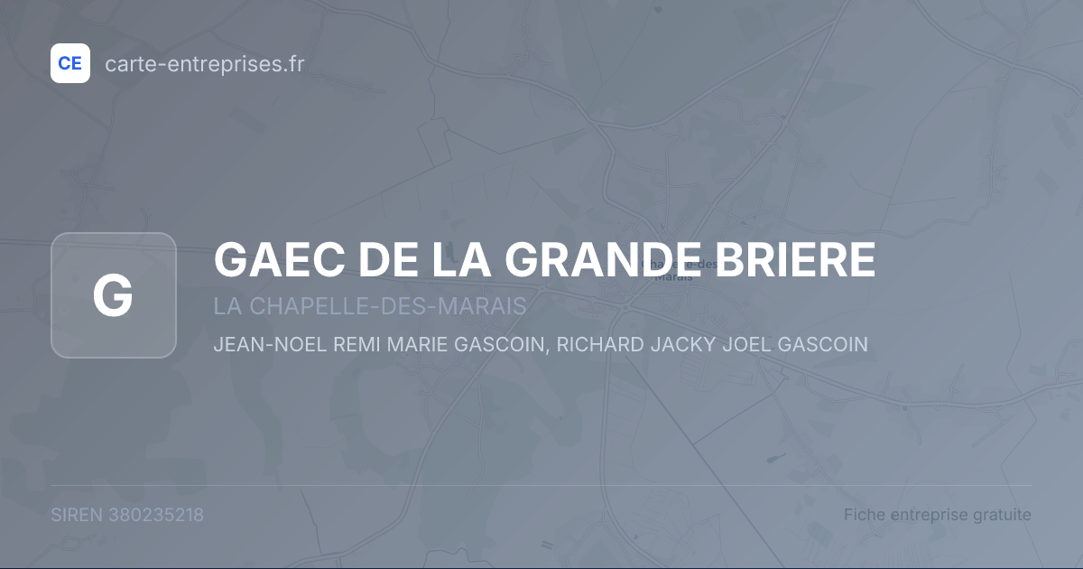 GAEC DE LA GRANDE BRIERE — 380235218 — fiche entreprise