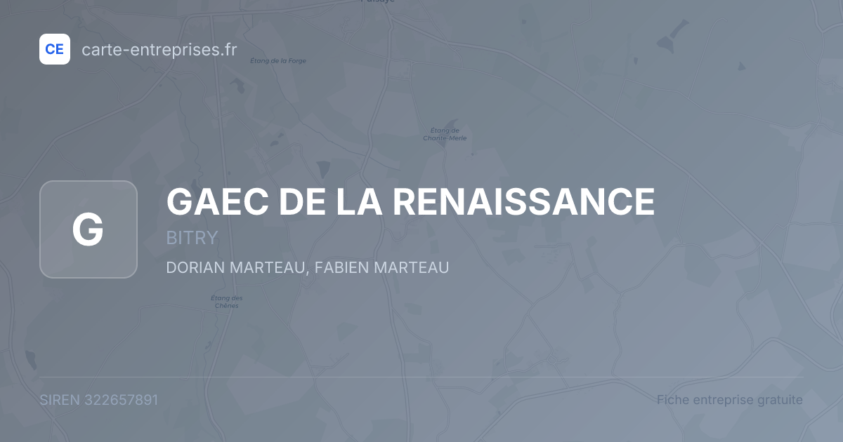 GAEC DE LA RENAISSANCE — 322657891 — fiche entreprise