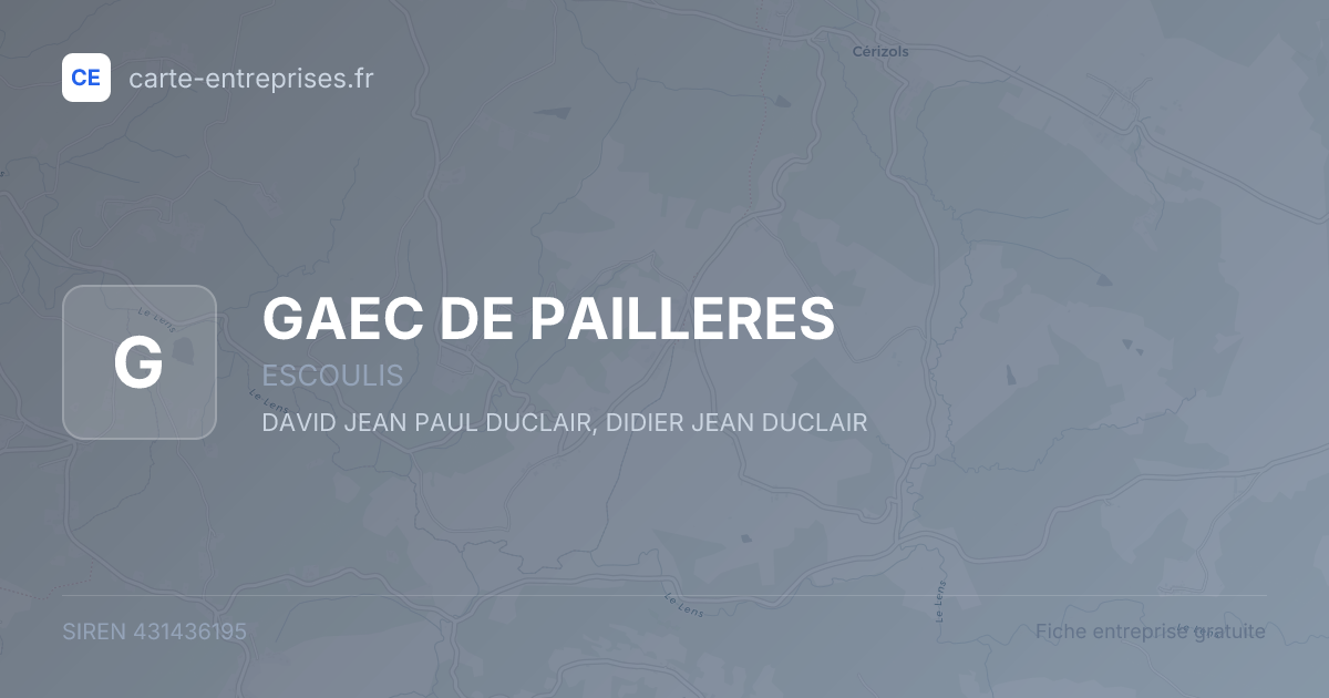 GAEC DE PAILLERES — 431436195 — fiche entreprise
