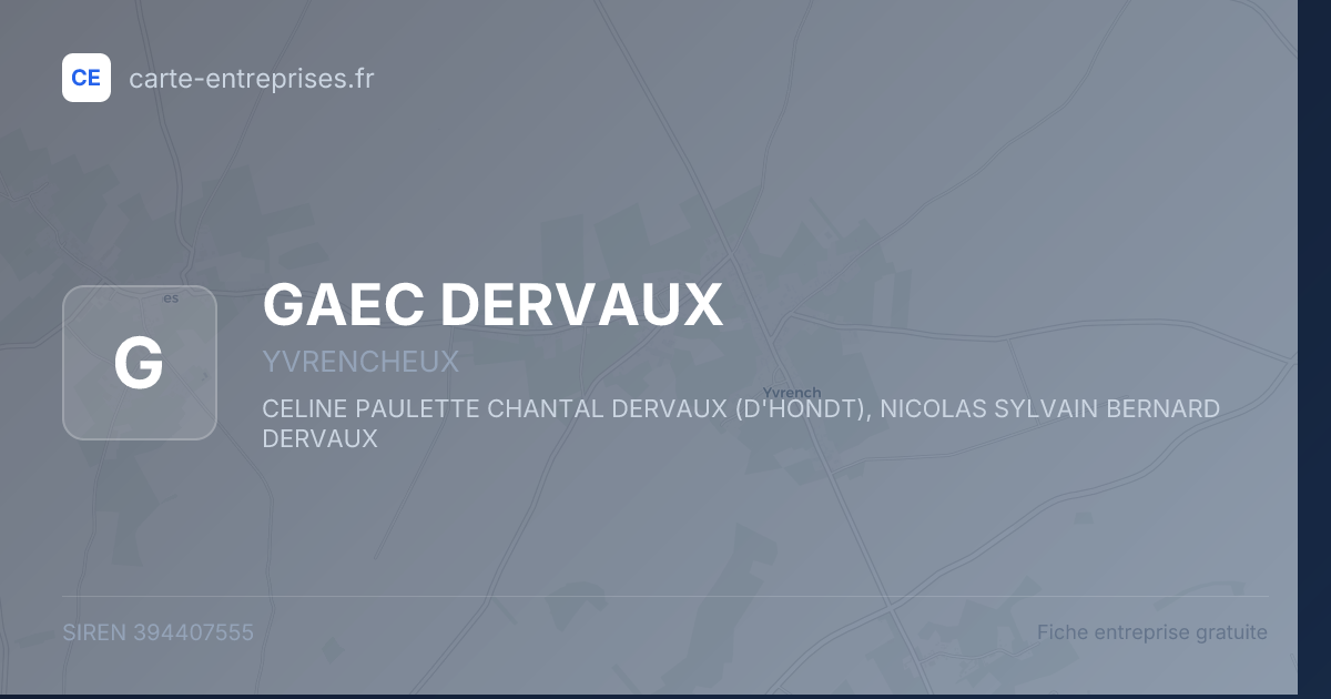 GAEC DERVAUX — 394407555 — fiche entreprise