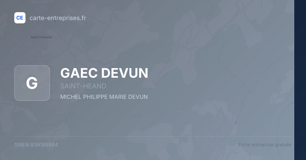 GAEC DEVUN — 839188984 — fiche entreprise