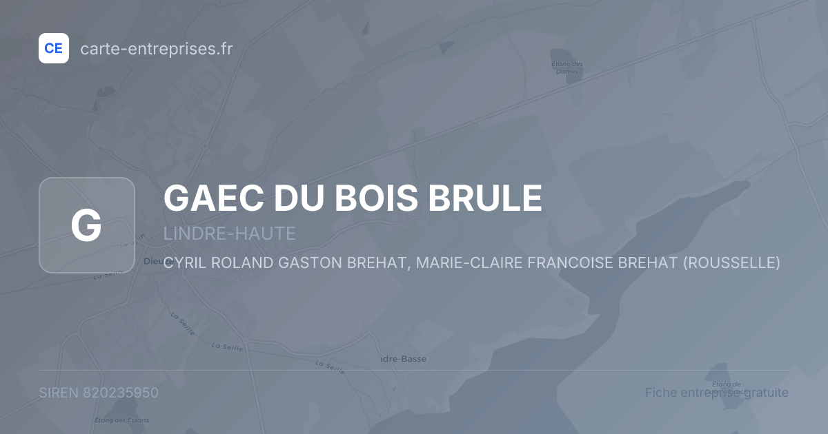 GAEC DU BOIS BRULE — 820235950 — fiche entreprise