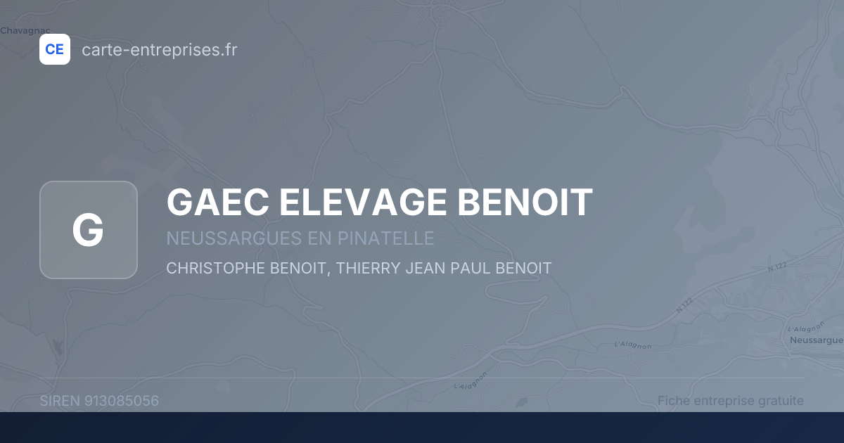 GAEC ELEVAGE BENOIT — 913085056 — fiche entreprise
