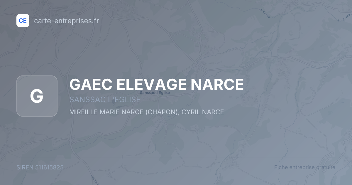 GAEC ELEVAGE NARCE — 511615825 — fiche entreprise