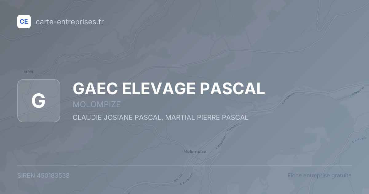 GAEC ELEVAGE PASCAL — 450183538 — fiche entreprise