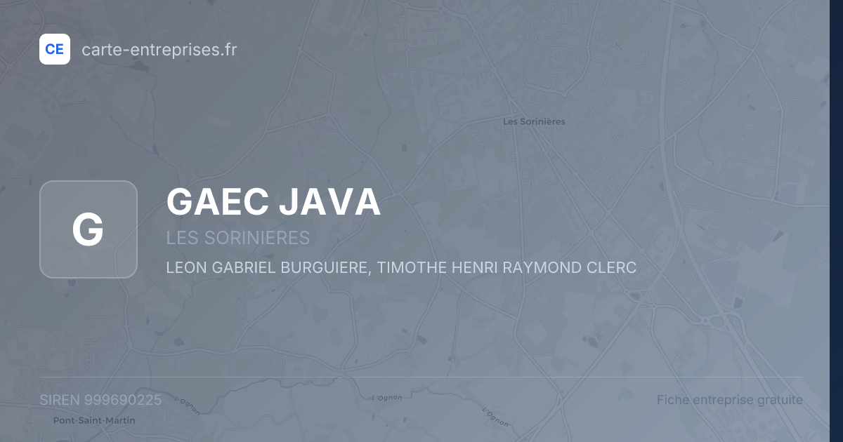 GAEC JAVA — 999690225 — fiche entreprise