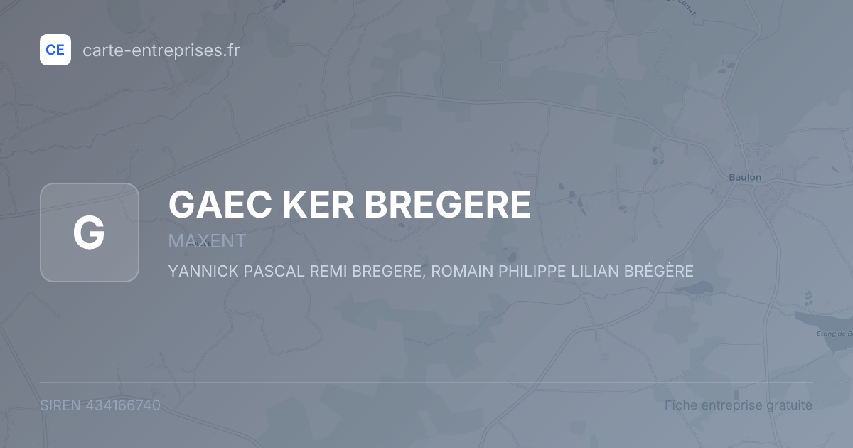GAEC KER BREGERE — 434166740 — fiche entreprise