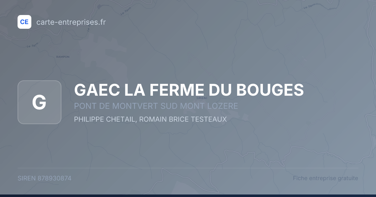 GAEC LA FERME DU BOUGES — 878930874 — fiche entreprise
