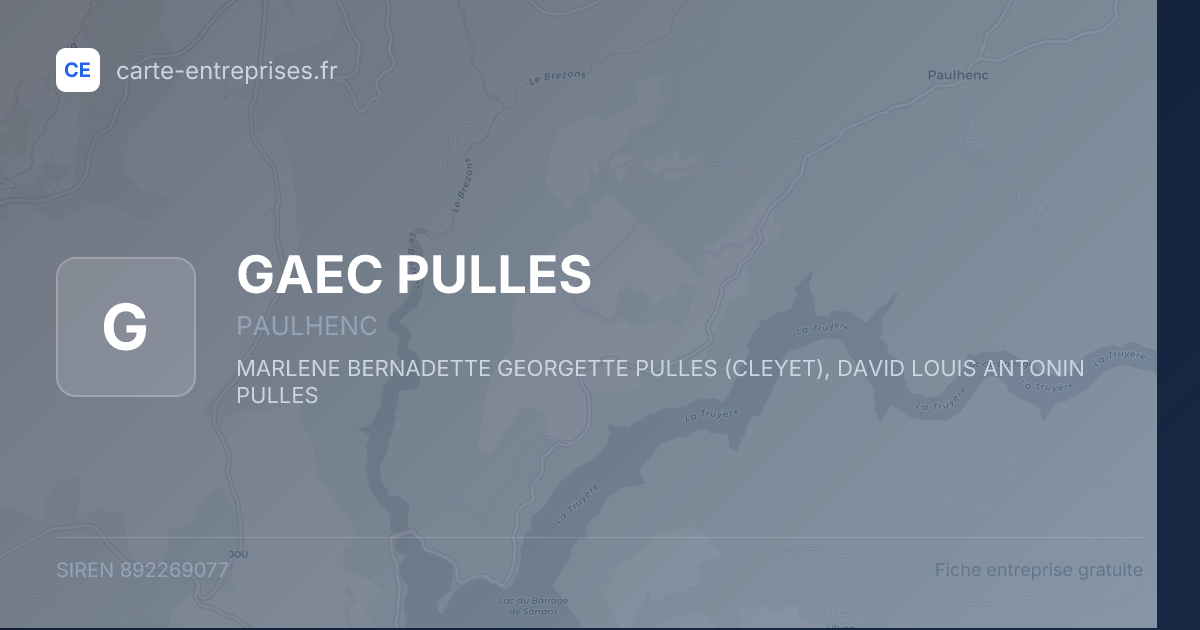 GAEC PULLES — 892269077 — fiche entreprise
