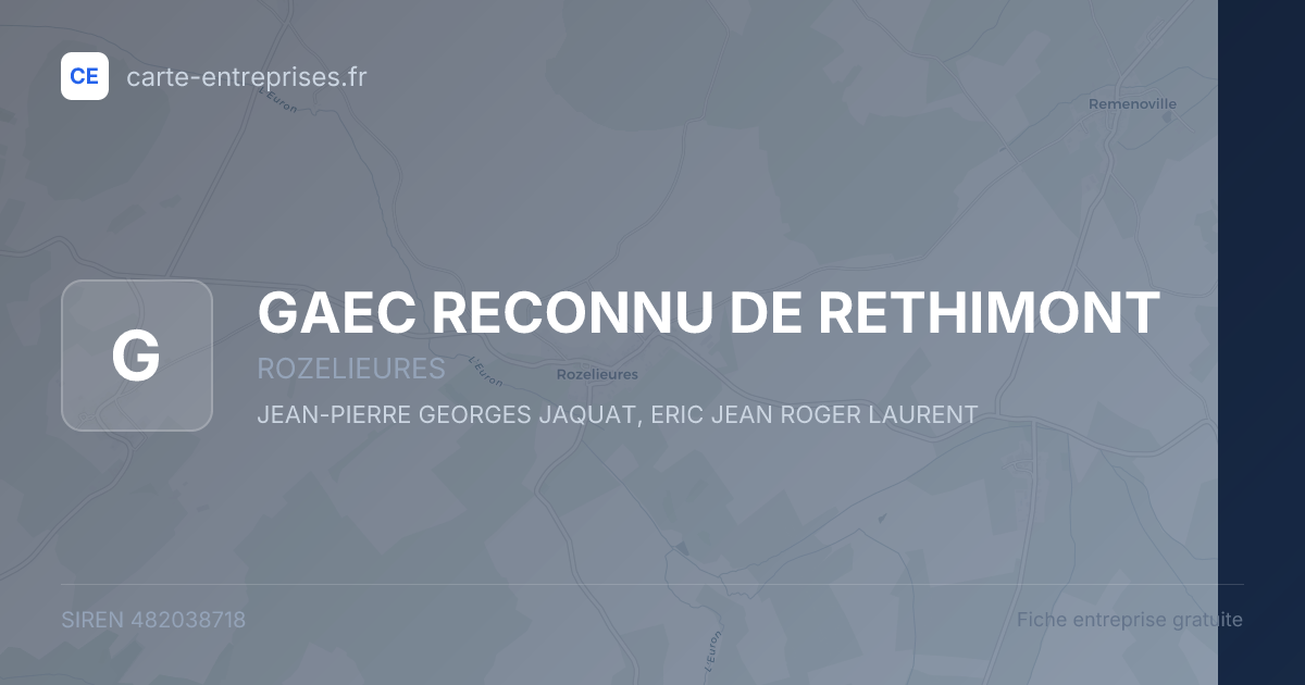 GAEC RECONNU DE RETHIMONT — 482038718 — fiche entreprise