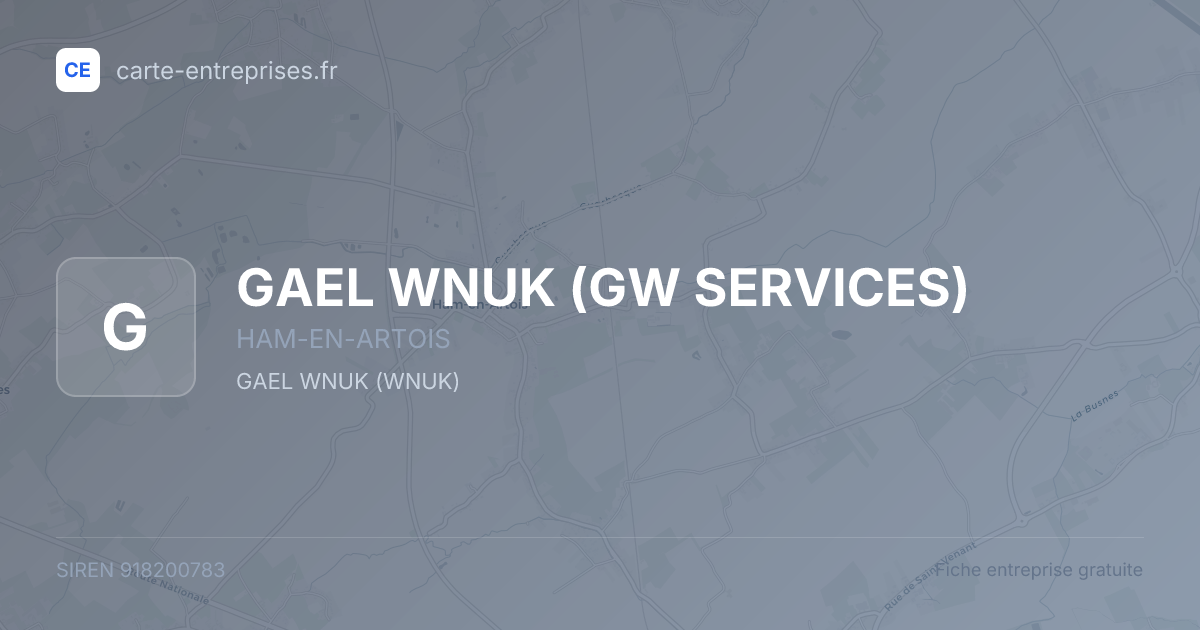 GAEL WNUK (GW SERVICES) — 918200783 — fiche entreprise