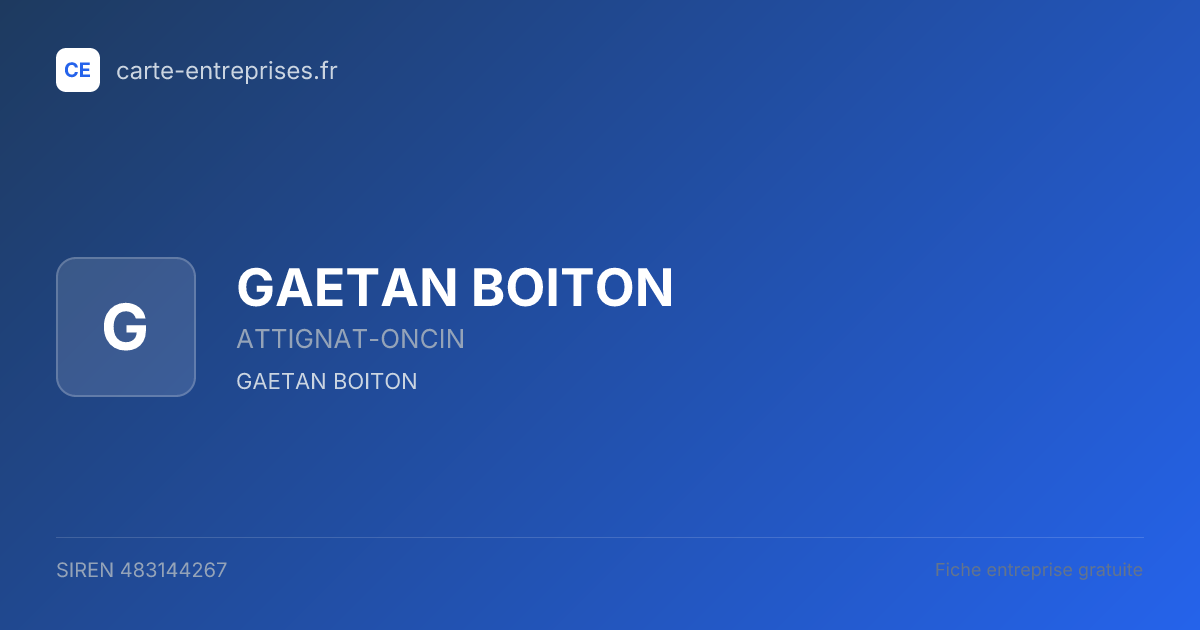 GAETAN BOITON — 483144267 — fiche entreprise