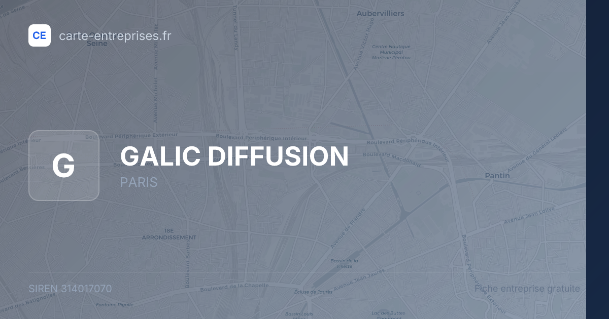 GALIC DIFFUSION — 314017070 — fiche entreprise